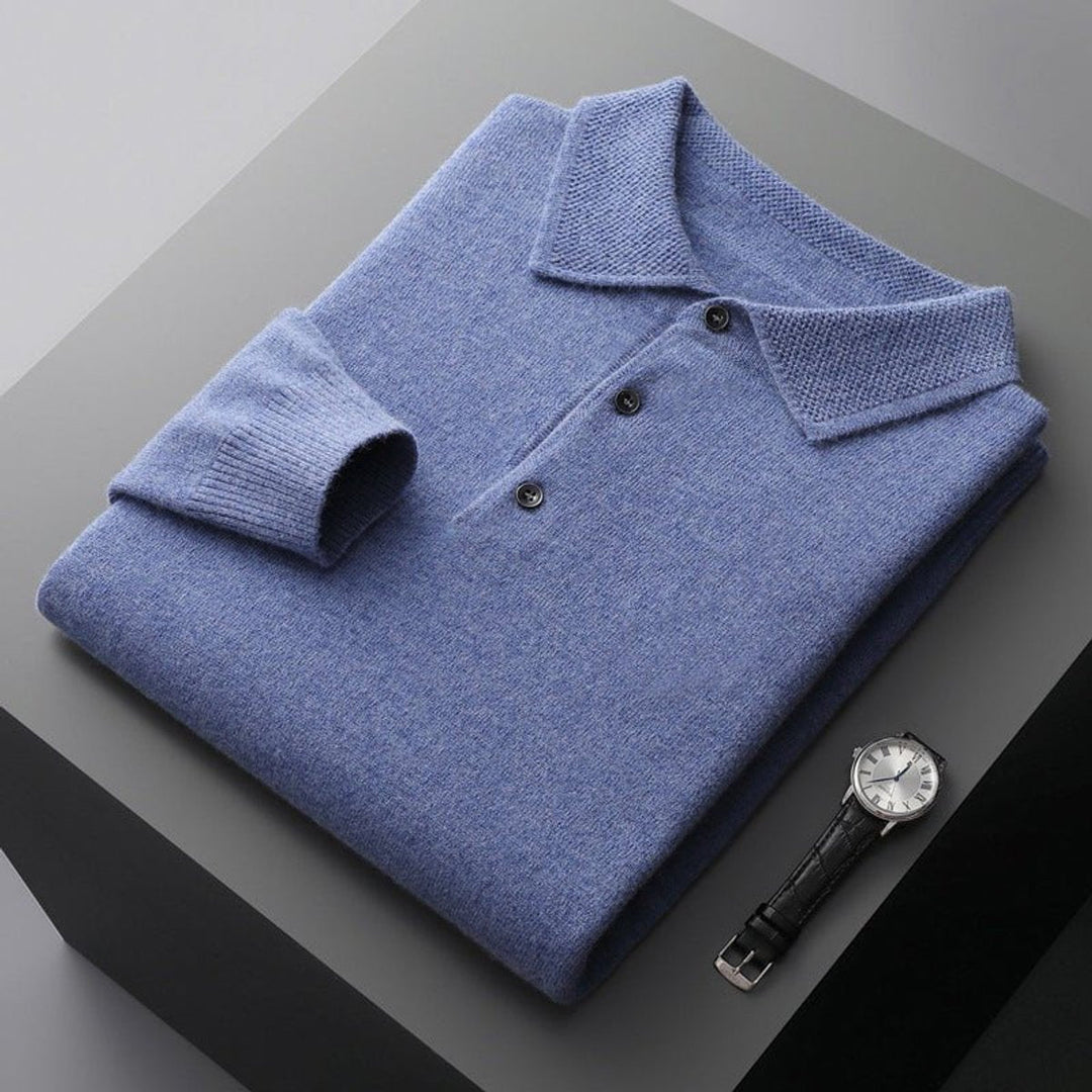 Noah | Men's Henley Long-Sleeve Regular Fit Knit Polo Jumper