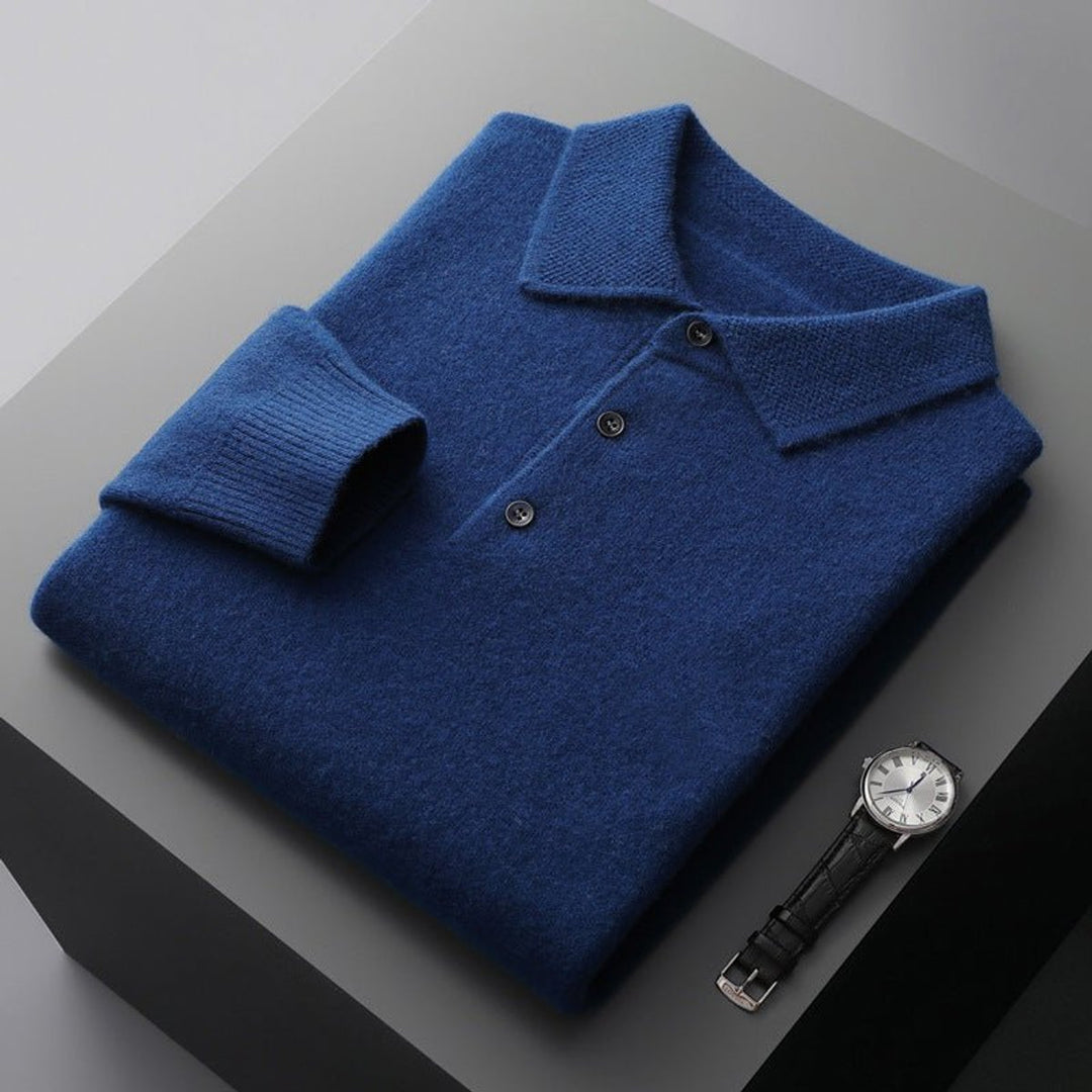 Noah | Men's Henley Long-Sleeve Regular Fit Knit Polo Jumper