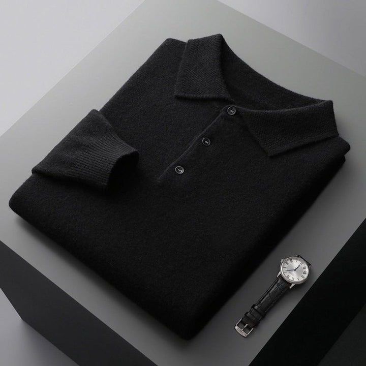 Noah | Men's Henley Long-Sleeve Regular Fit Knit Polo Jumper