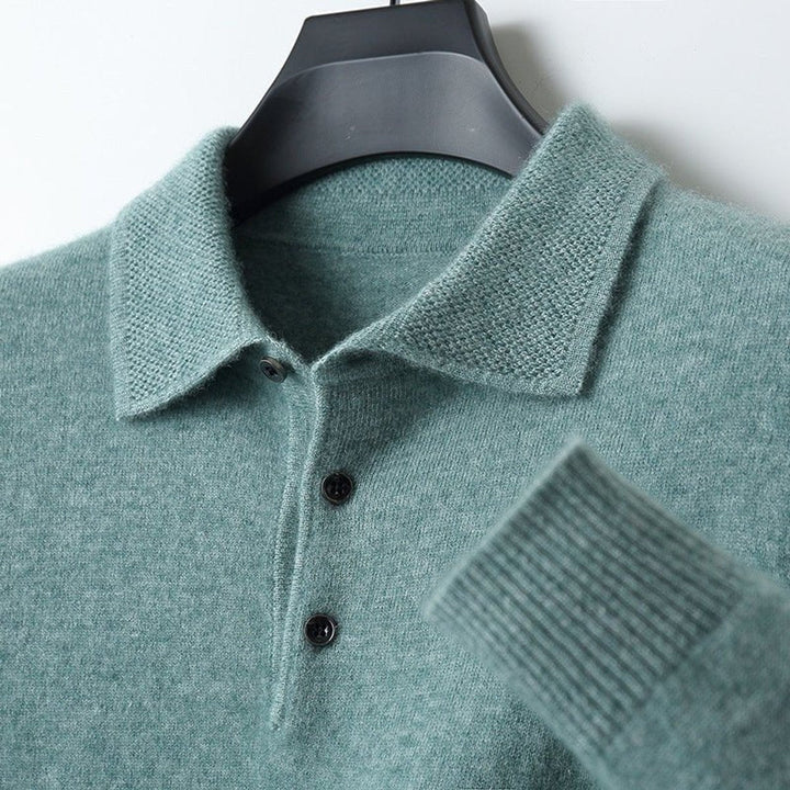 Noah | Men's Henley Long-Sleeve Regular Fit Knit Polo Jumper