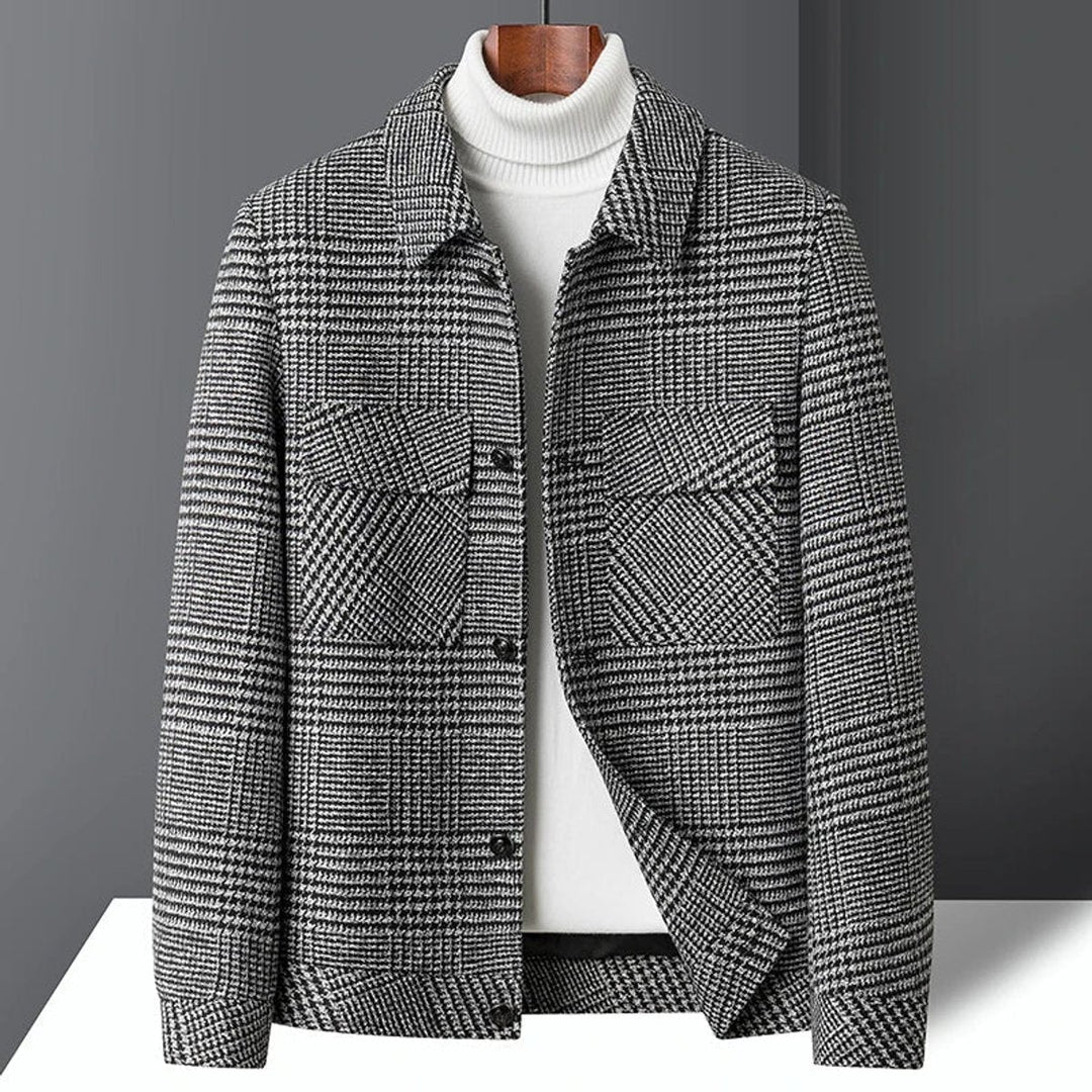 Theo | Mens Heritage Check Wool-Blend Jacket Coat