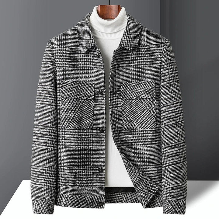 Theo | Mens Heritage Check Wool-Blend Jacket Coat