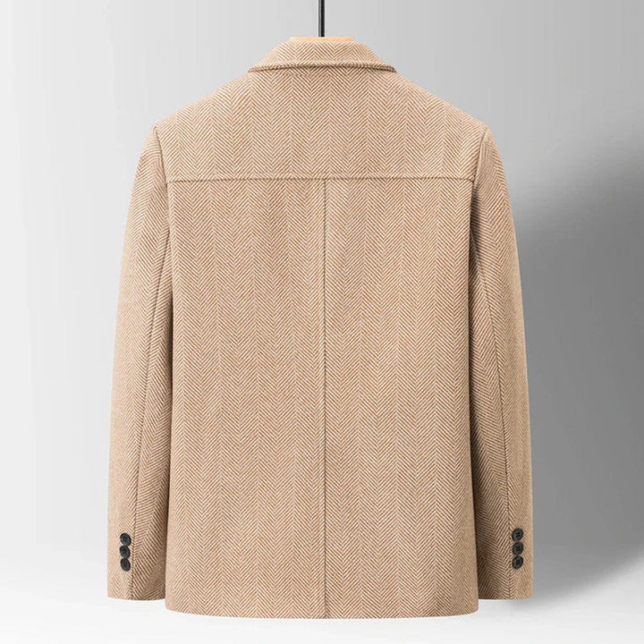 Jack | Mens Herringbone Wool-Blend Button-Up Jacket Coat