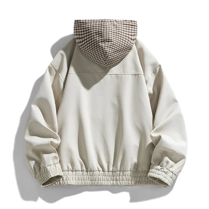 Arthur | Men's Hooded Bomber Jacket Plaid-Lined Zip-Up Coat
