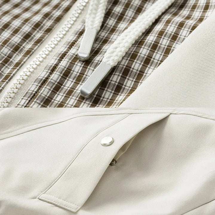 Arthur | Men's Hooded Bomber Jacket Plaid-Lined Zip-Up Coat