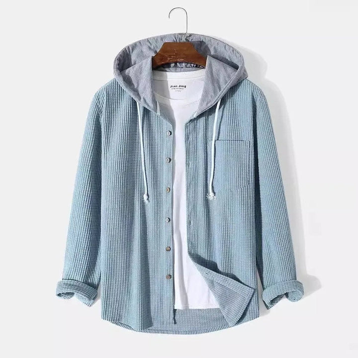 Muhammad | Mens Hooded Button-Front Corduroy Cardigan Jumper
