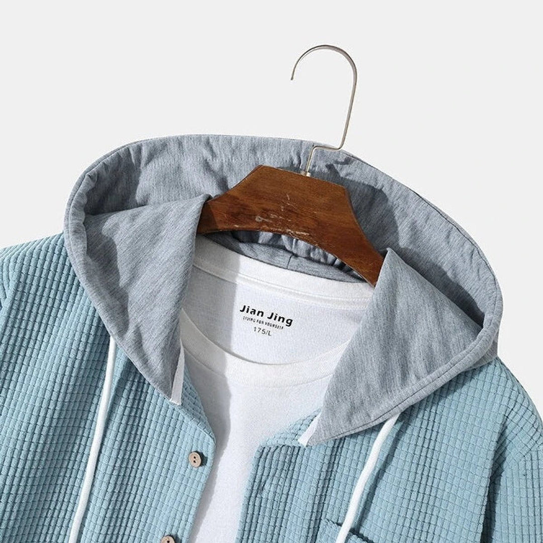 Muhammad | Mens Hooded Button-Front Corduroy Cardigan Jumper