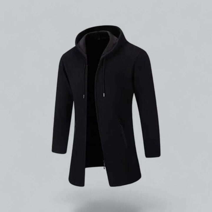Charlie | Men's Hooded Longline Waterproof Jacket Ribbed Knit Winter Coat