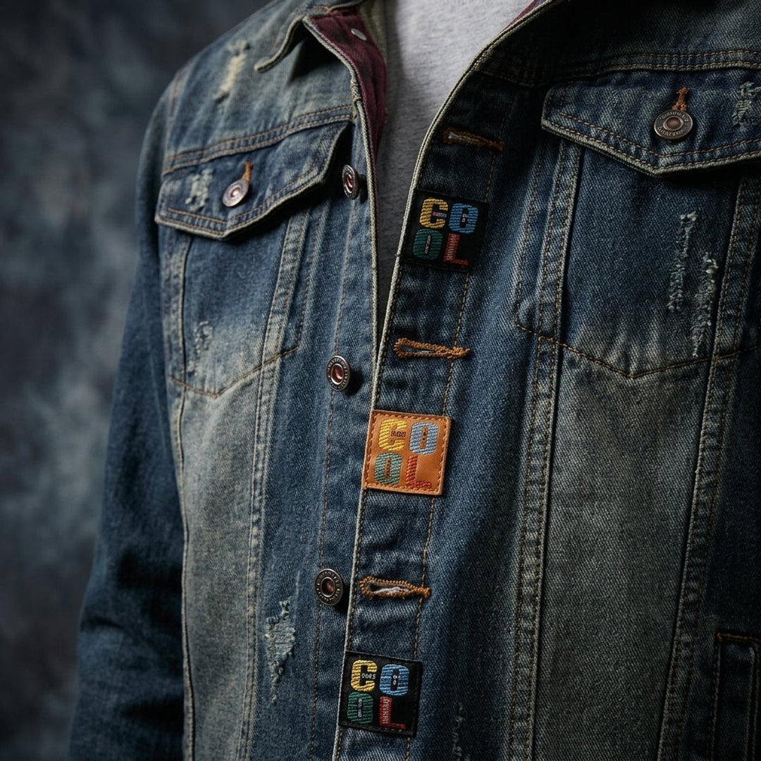 Jack | Mens Jacket Longhorn Patch Trucker Denim Jacket