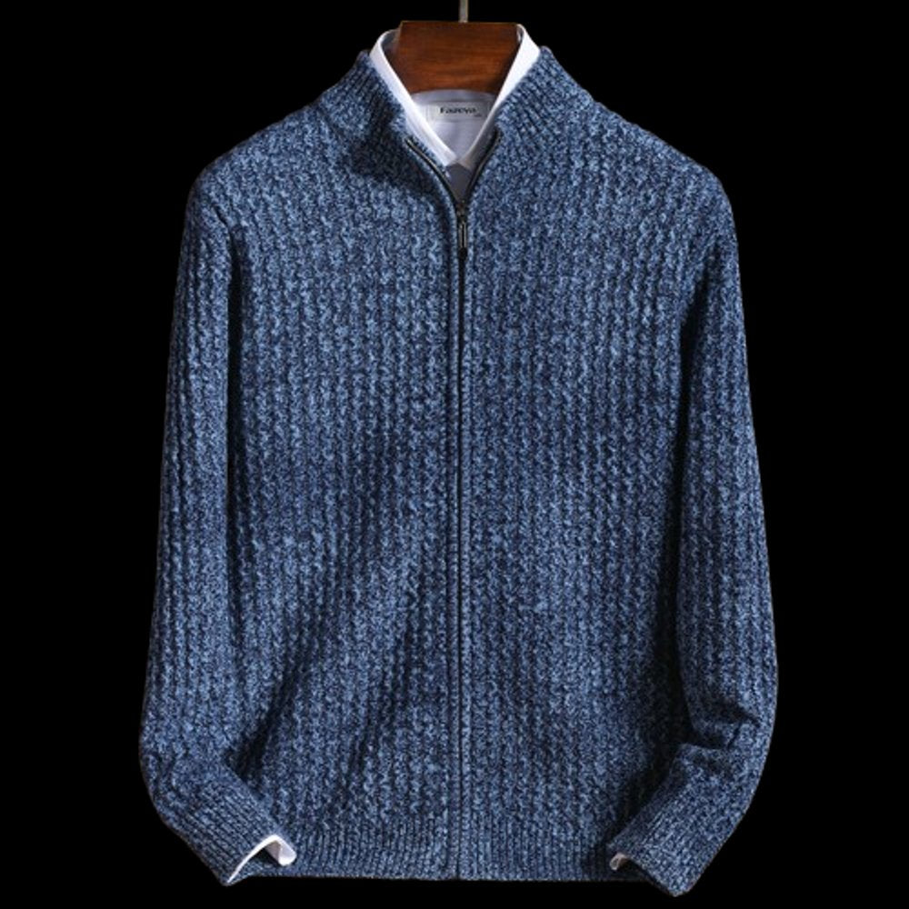 James | Mens Jacket Textured Wool Full-Zip Knit Cardigan Coat