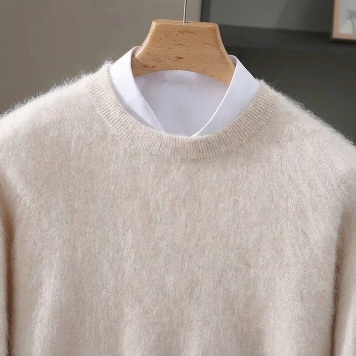 Oscar | Men's Cashmere Mink Blend Crew Neck Knitted Jumper Pullover
