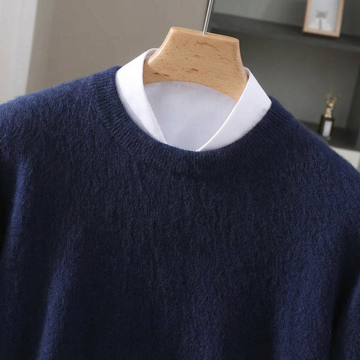 Oscar | Men's Cashmere Mink Blend Crew Neck Knitted Jumper Pullover