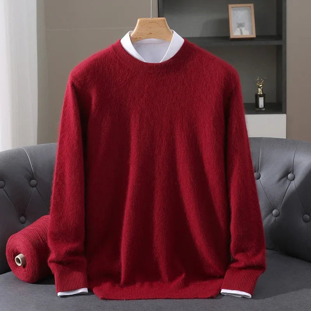 Oscar | Men's Cashmere Mink Blend Crew Neck Knitted Jumper Pullover