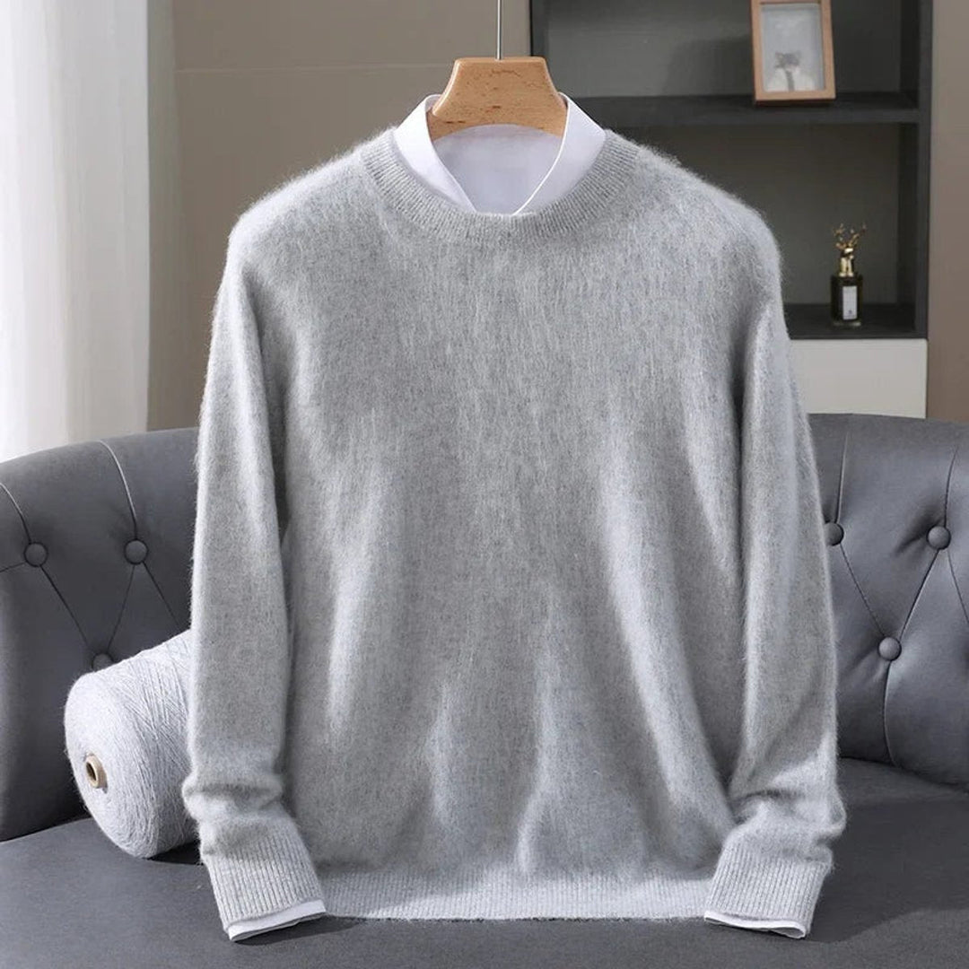 Oscar | Men's Cashmere Mink Blend Crew Neck Knitted Jumper Pullover