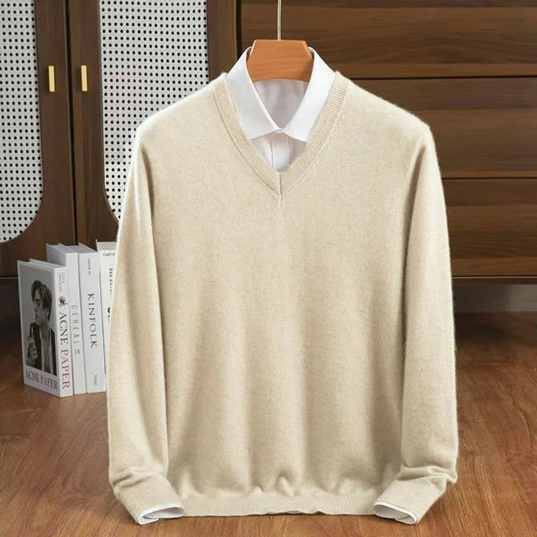 Muhammad | Men's Cashmere V-Neck Knitted Jumper Relaxed Fit