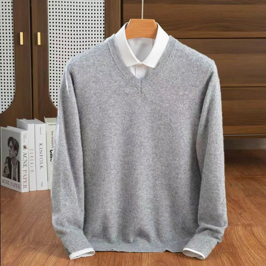 Muhammad | Men's Cashmere V-Neck Knitted Jumper Relaxed Fit