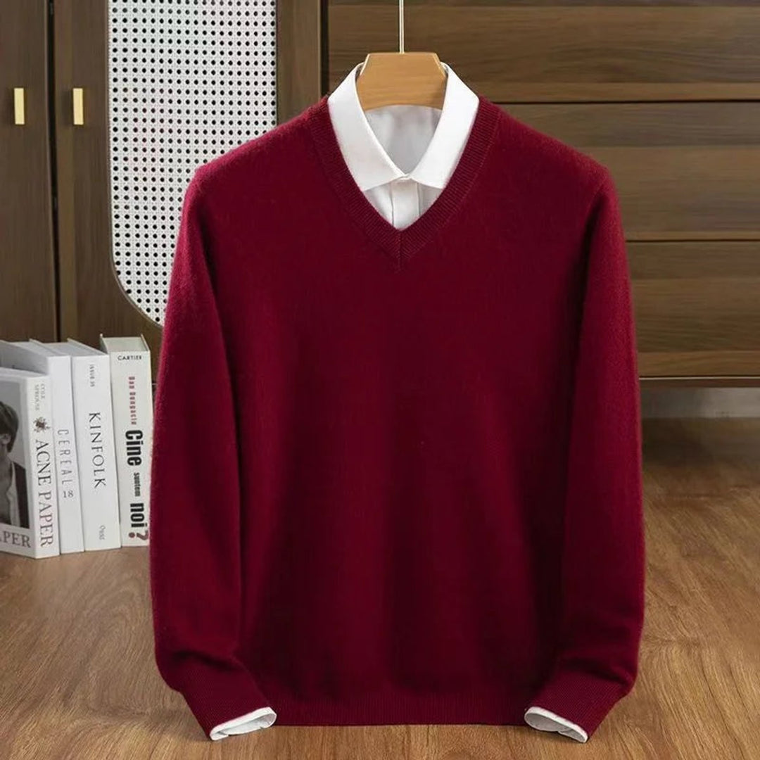 Muhammad | Men's Cashmere V-Neck Knitted Jumper Relaxed Fit