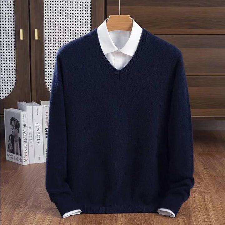 Muhammad | Men's Cashmere V-Neck Knitted Jumper Relaxed Fit