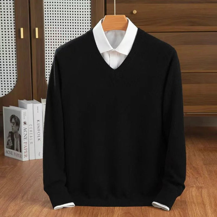 Muhammad | Men's Cashmere V-Neck Knitted Jumper Relaxed Fit