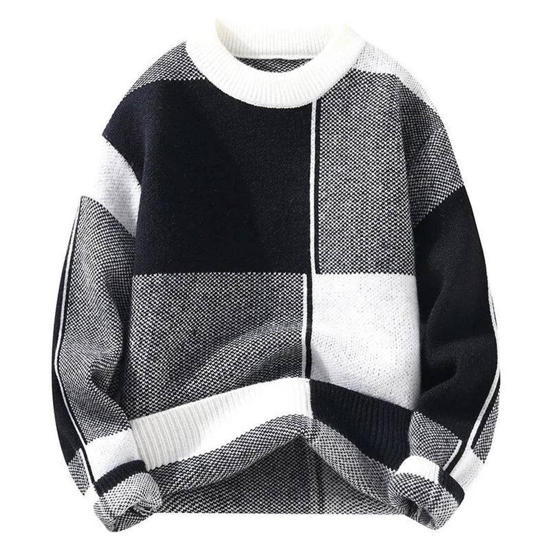 Oscar | Men's Knitted Colour Block Jumper Crew Neck Relaxed Fit