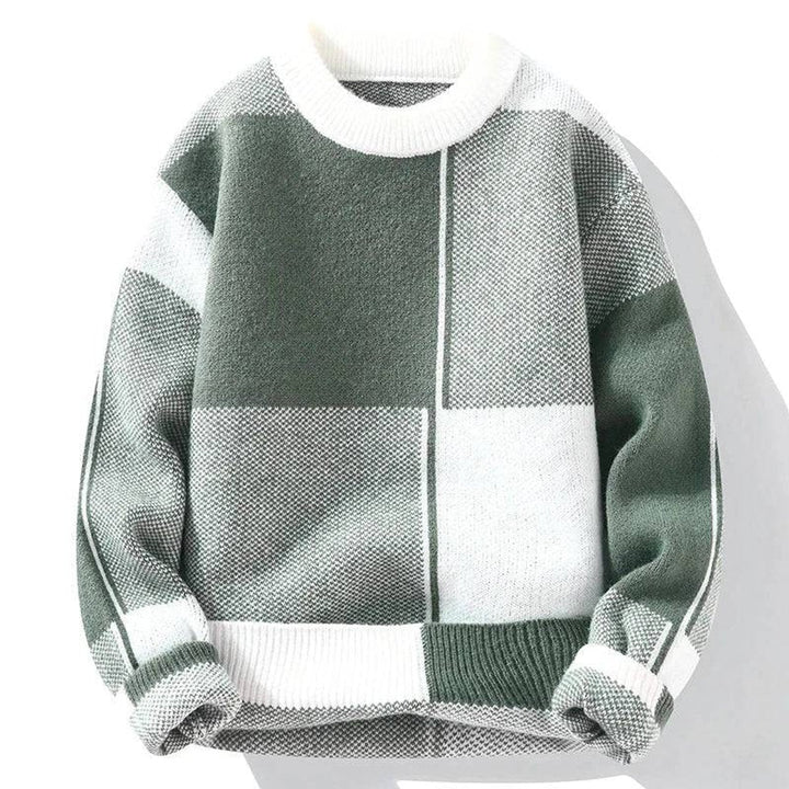 Oscar | Men's Knitted Colour Block Jumper Crew Neck Relaxed Fit