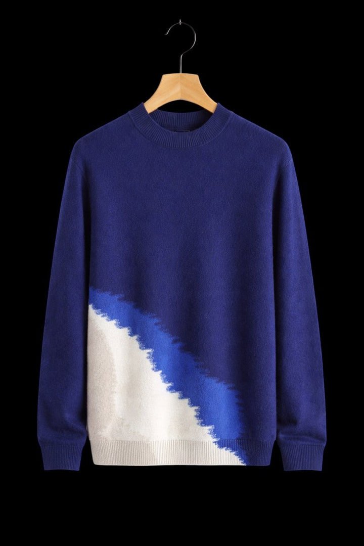 Archie | Men's Fine Wool Jumper Crew Neck Gradient Colour Block
