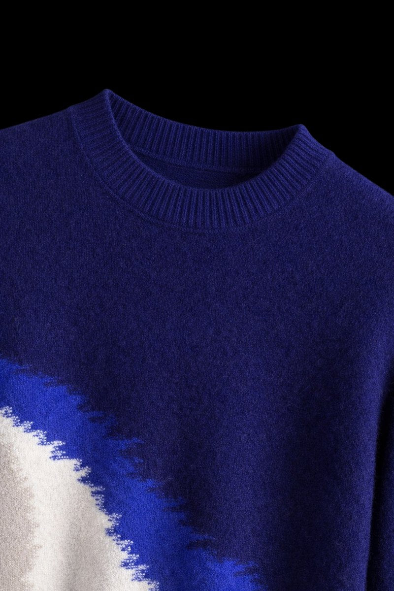 Archie | Men's Fine Wool Jumper Crew Neck Gradient Colour Block