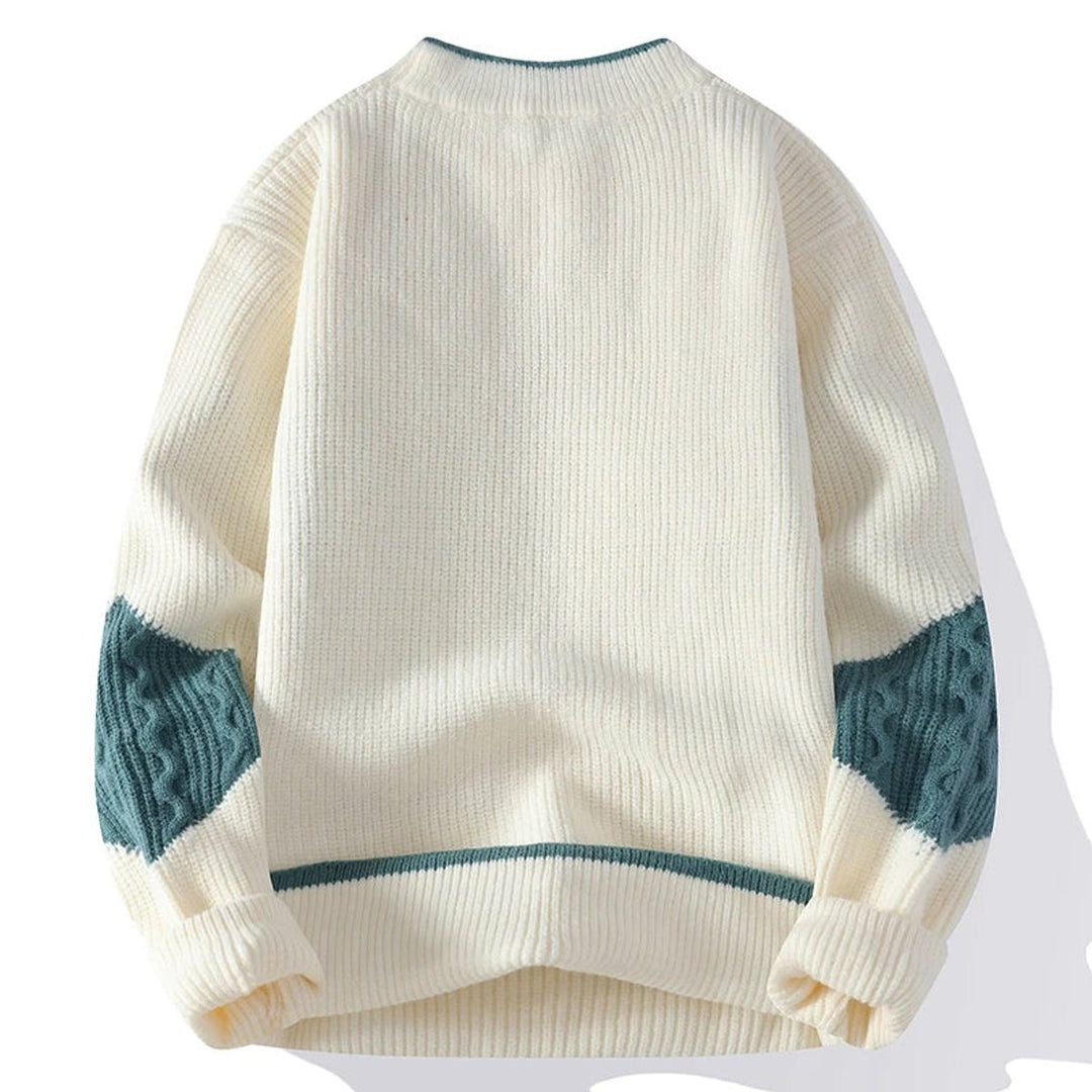 Alfie | Men's Patchwork Knitted Jumper Heavyweight Cotton Relaxed
