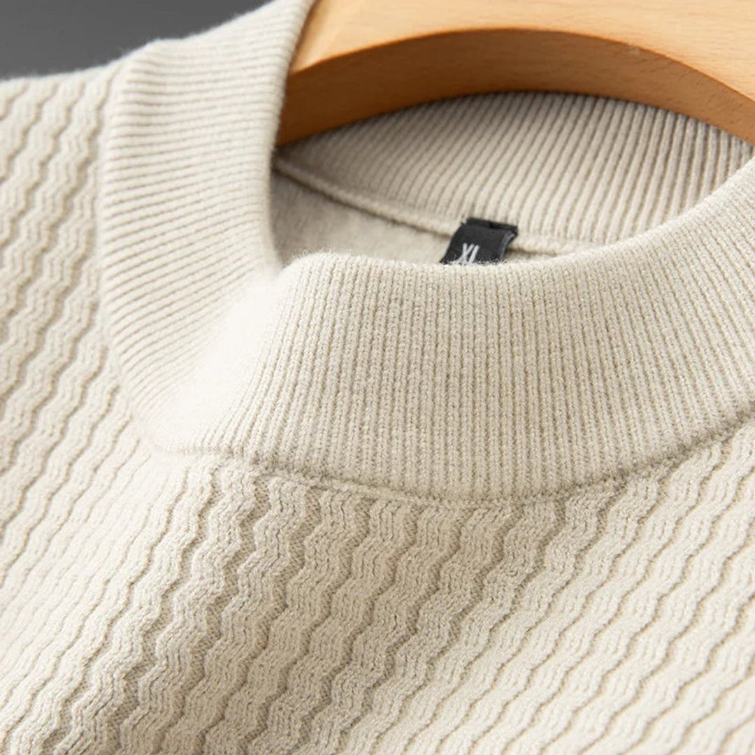 Leo | Men's Heavyweight Ribbed Knit Crew Neck Jumper