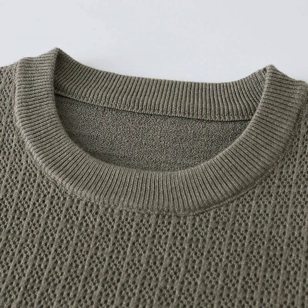 Theo | Men's Heritage Stripe Jumper Ribbed Crew Neck Knit