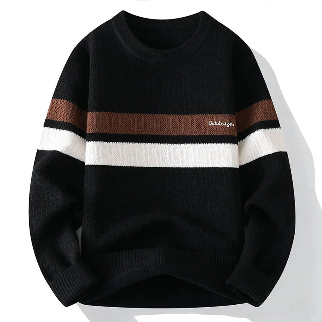 Theo | Men's Heritage Stripe Jumper Ribbed Crew Neck Knit