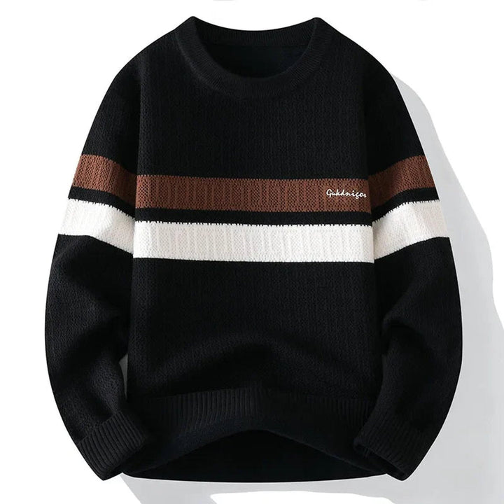 Theo | Men's Heritage Stripe Jumper Ribbed Crew Neck Knit