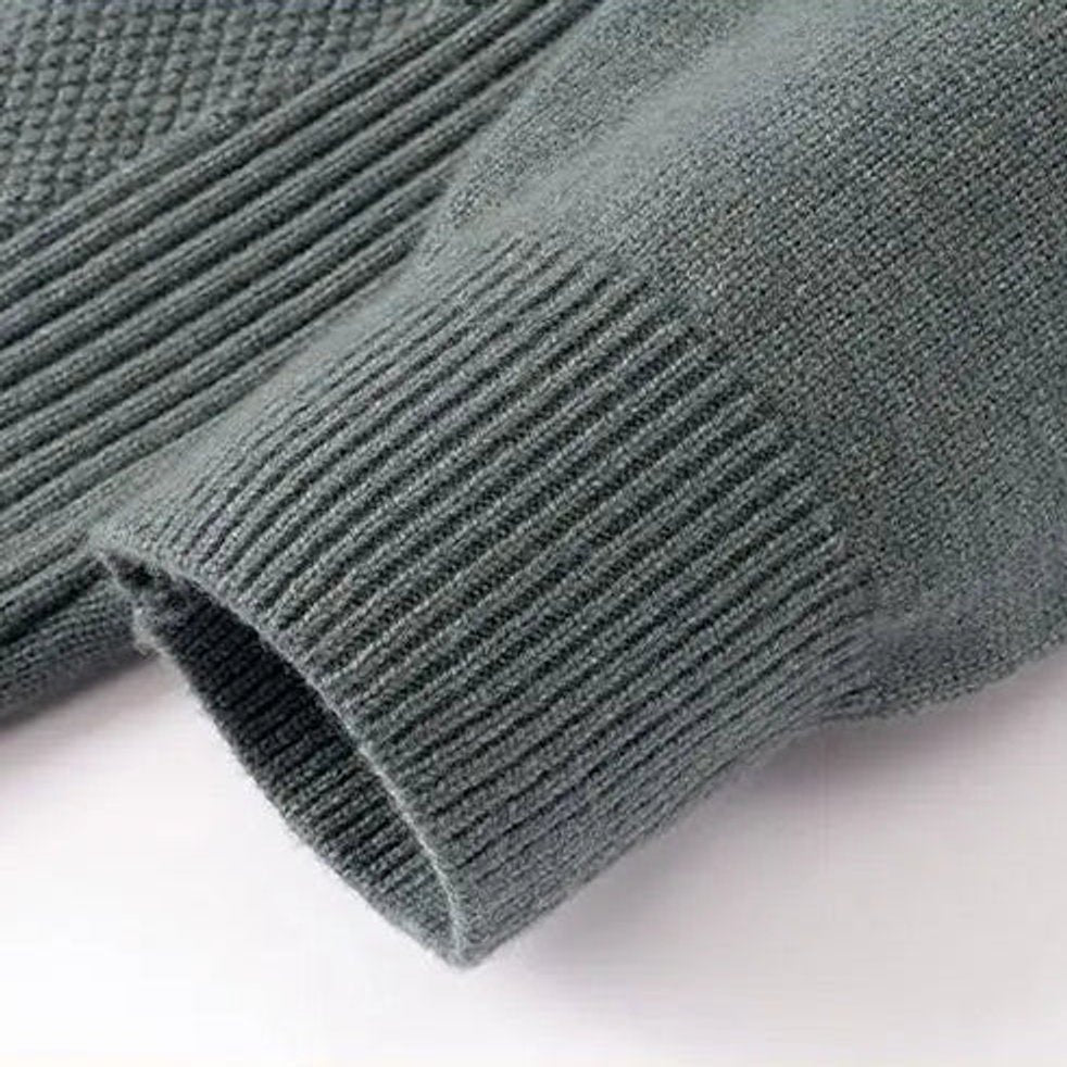 Henry | Men's Jacquard Knit Mock Neck Jumper Ribbed Collar