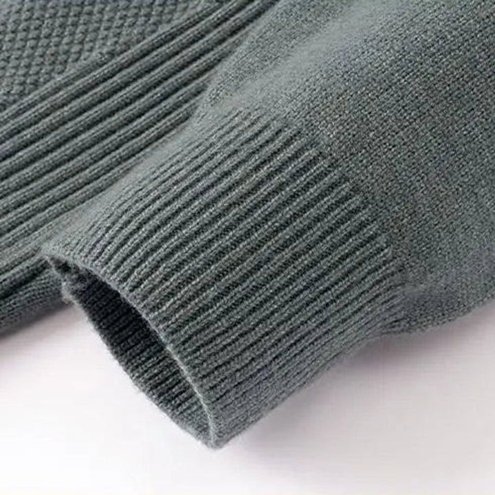 Henry | Men's Jacquard Knit Mock Neck Jumper Ribbed Collar