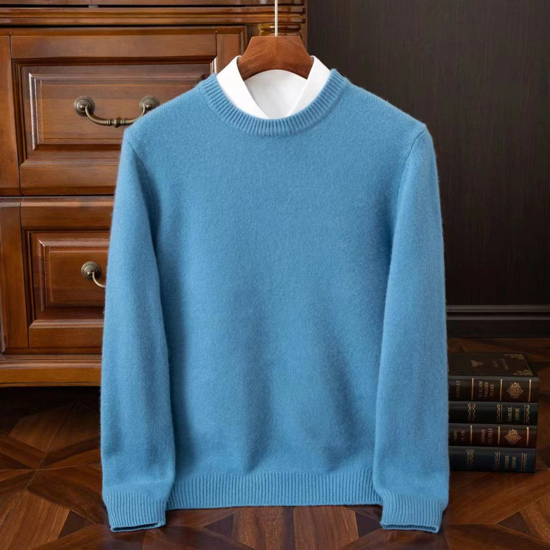 Muhammad | Mens Jumper Merino Wool Crew Neck Ribbed Knit Pullover