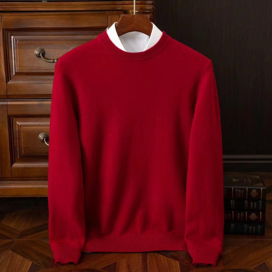Muhammad | Mens Jumper Merino Wool Crew Neck Ribbed Knit Pullover