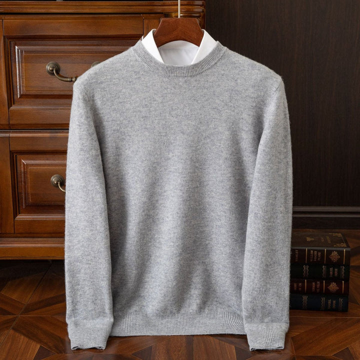 Muhammad | Mens Jumper Merino Wool Crew Neck Ribbed Knit Pullover
