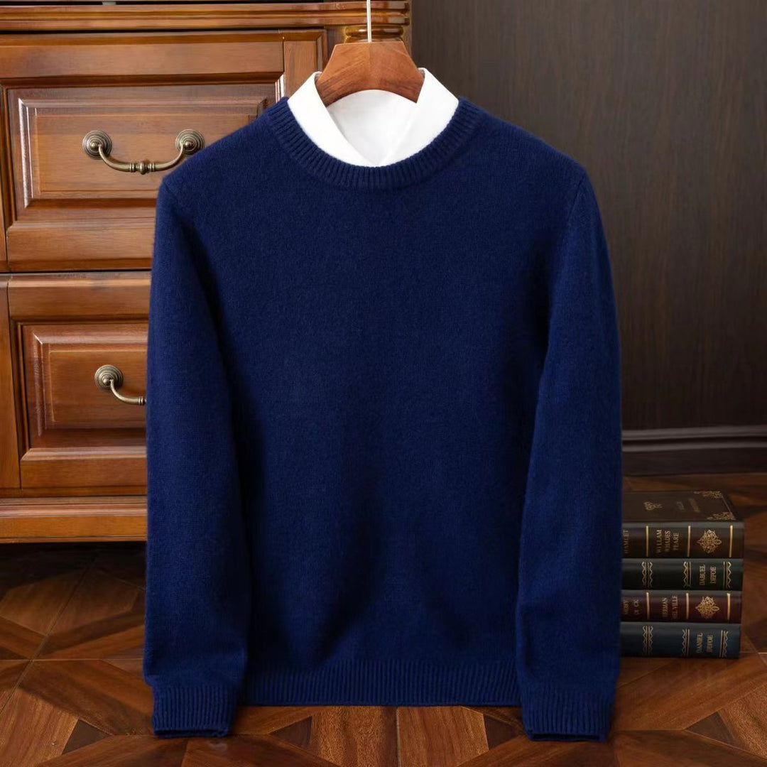 Muhammad | Mens Jumper Merino Wool Crew Neck Ribbed Knit Pullover