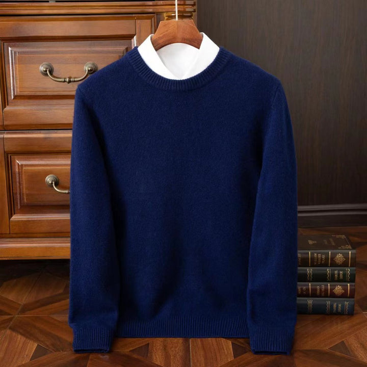 Muhammad | Mens Jumper Merino Wool Crew Neck Ribbed Knit Pullover