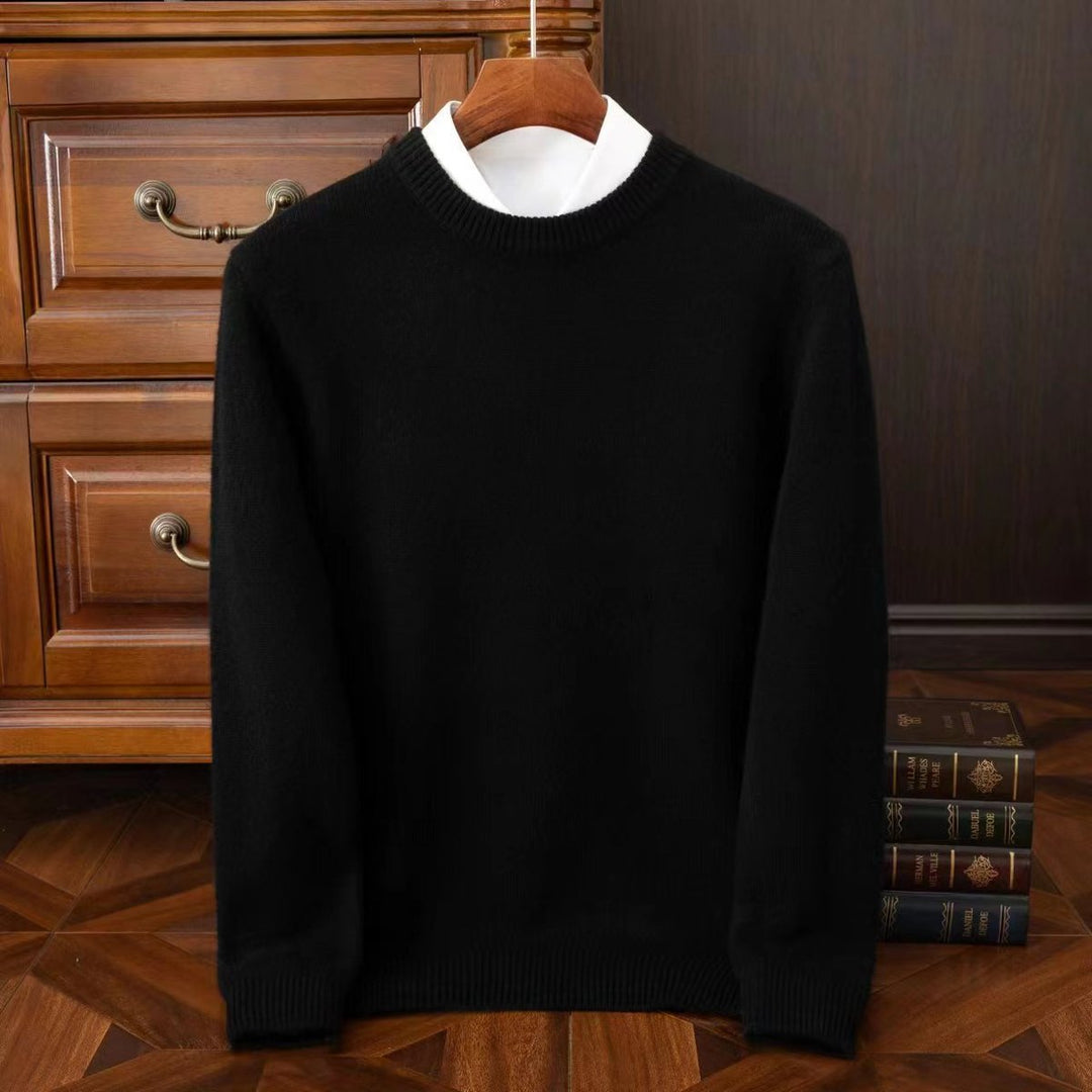 Muhammad | Mens Jumper Merino Wool Crew Neck Ribbed Knit Pullover