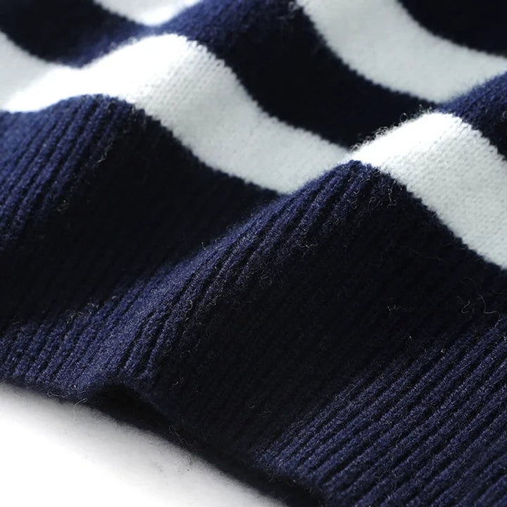 George | Men's Striped Ribbed Crew Neck Jumper Mid-Weight Knit