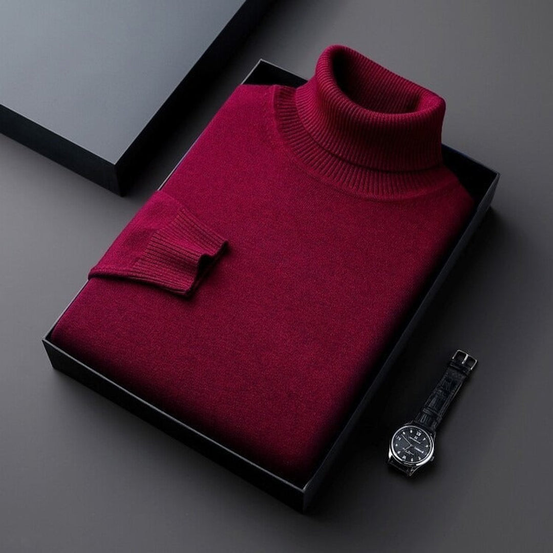 Muhammad | Men's Slim-Fit Pure Cashmere Turtleneck Jumper Ribbed Cuffs
