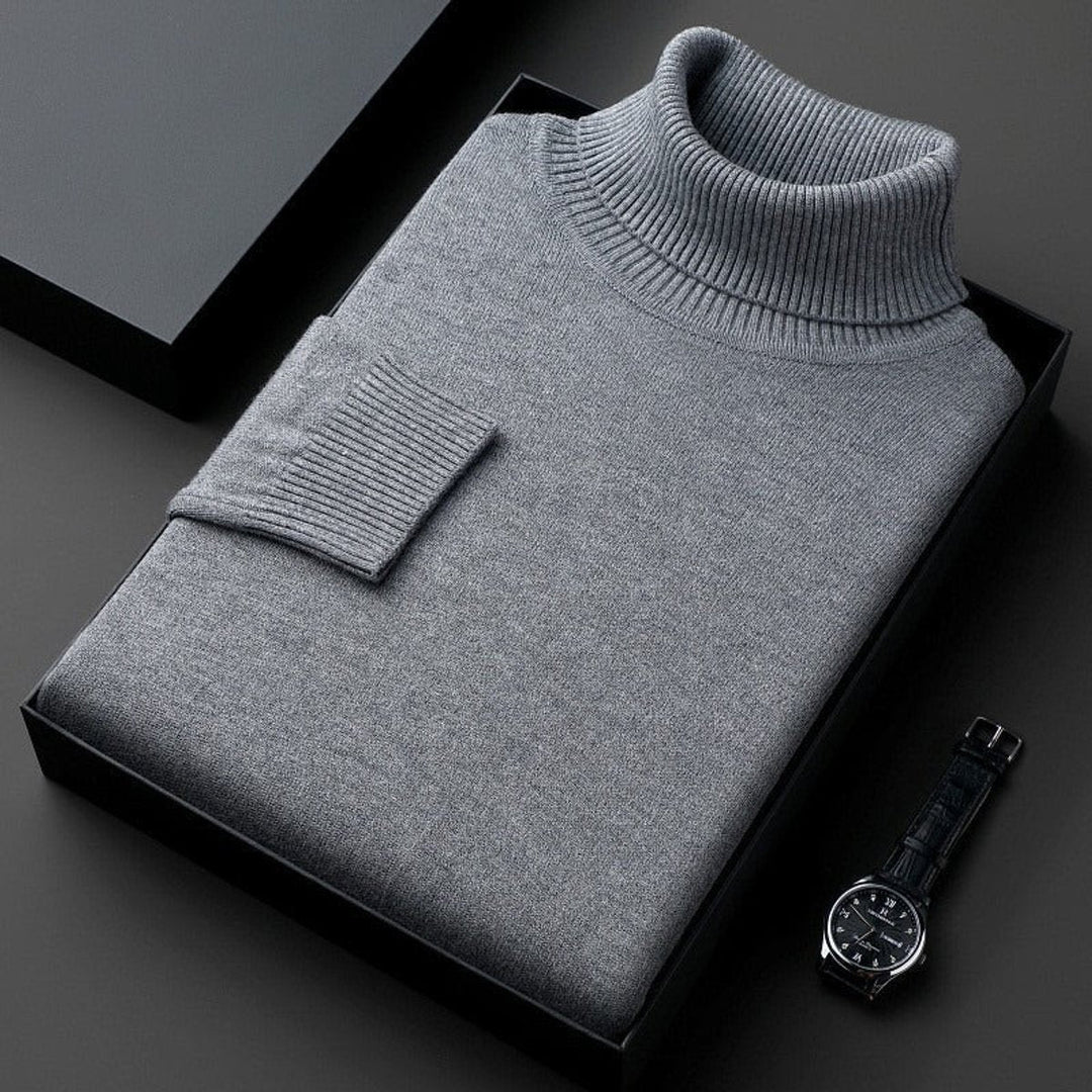 Muhammad | Men's Slim-Fit Pure Cashmere Turtleneck Jumper Ribbed Cuffs