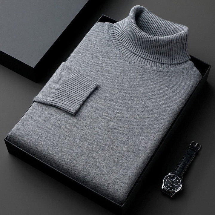 Muhammad | Men's Slim-Fit Pure Cashmere Turtleneck Jumper Ribbed Cuffs