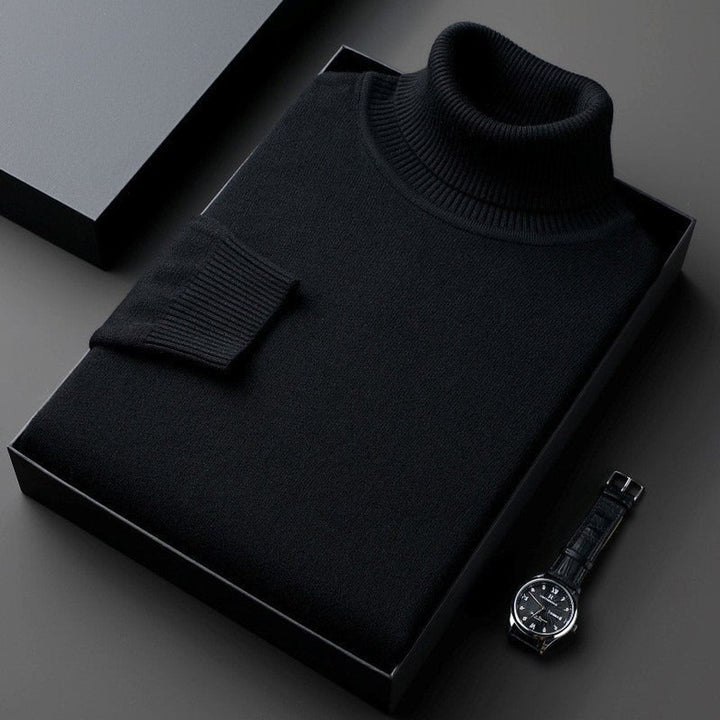 Muhammad | Men's Slim-Fit Pure Cashmere Turtleneck Jumper Ribbed Cuffs