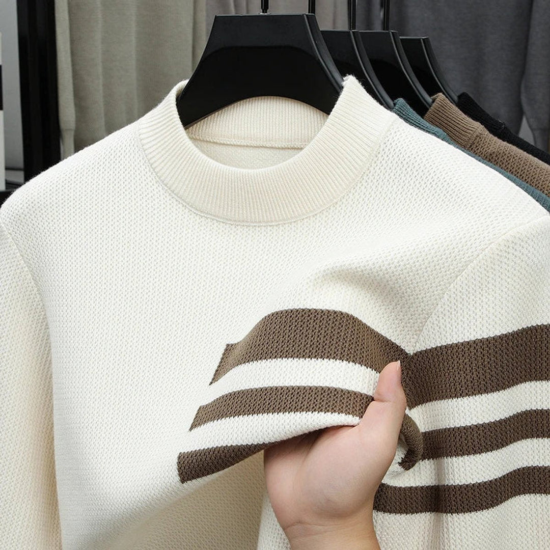 George | Men's Striped Crew Neck Jumper Soft Knit Contrast Stripes