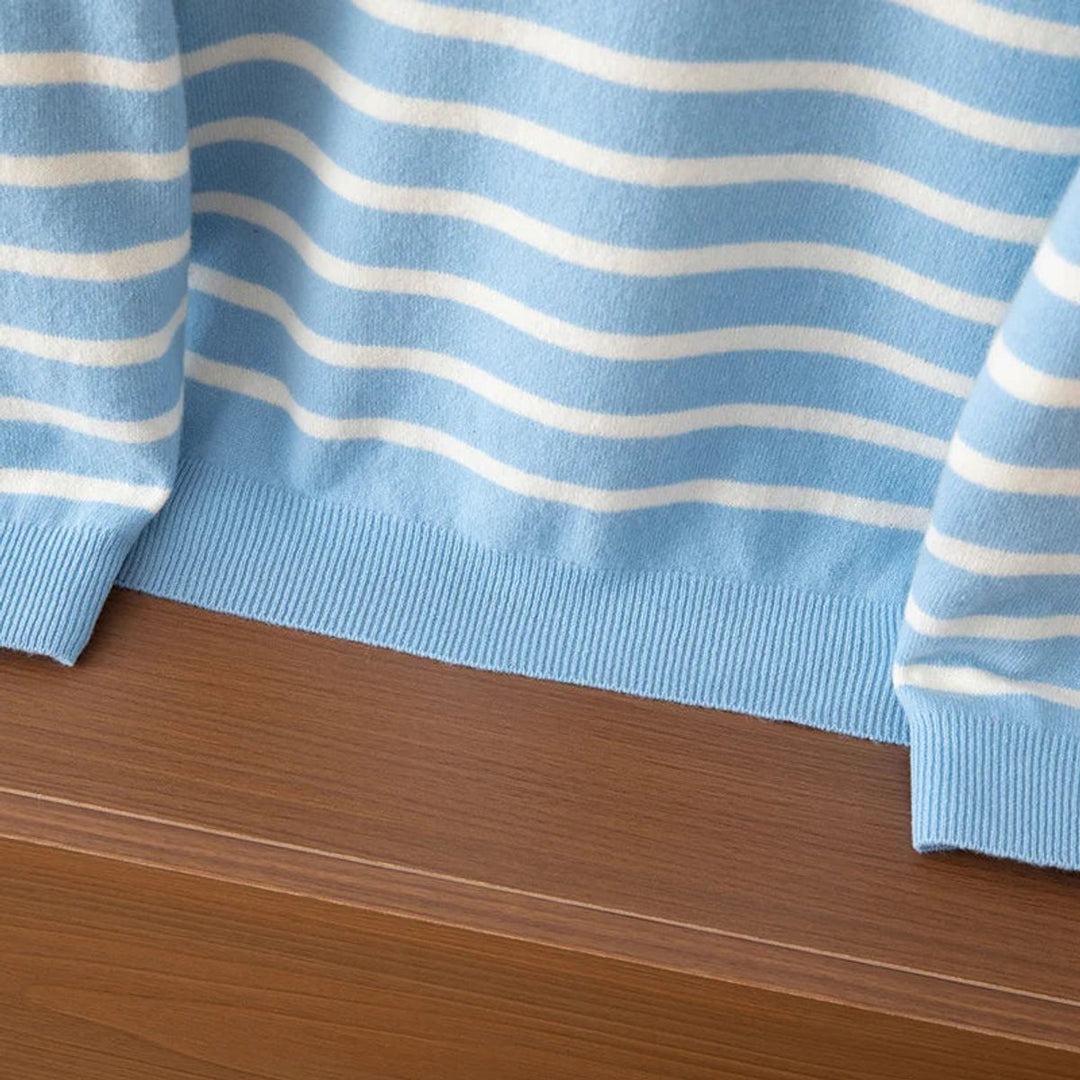James | Men's Striped Merino Cashmere Blend Jumper Crew Neck