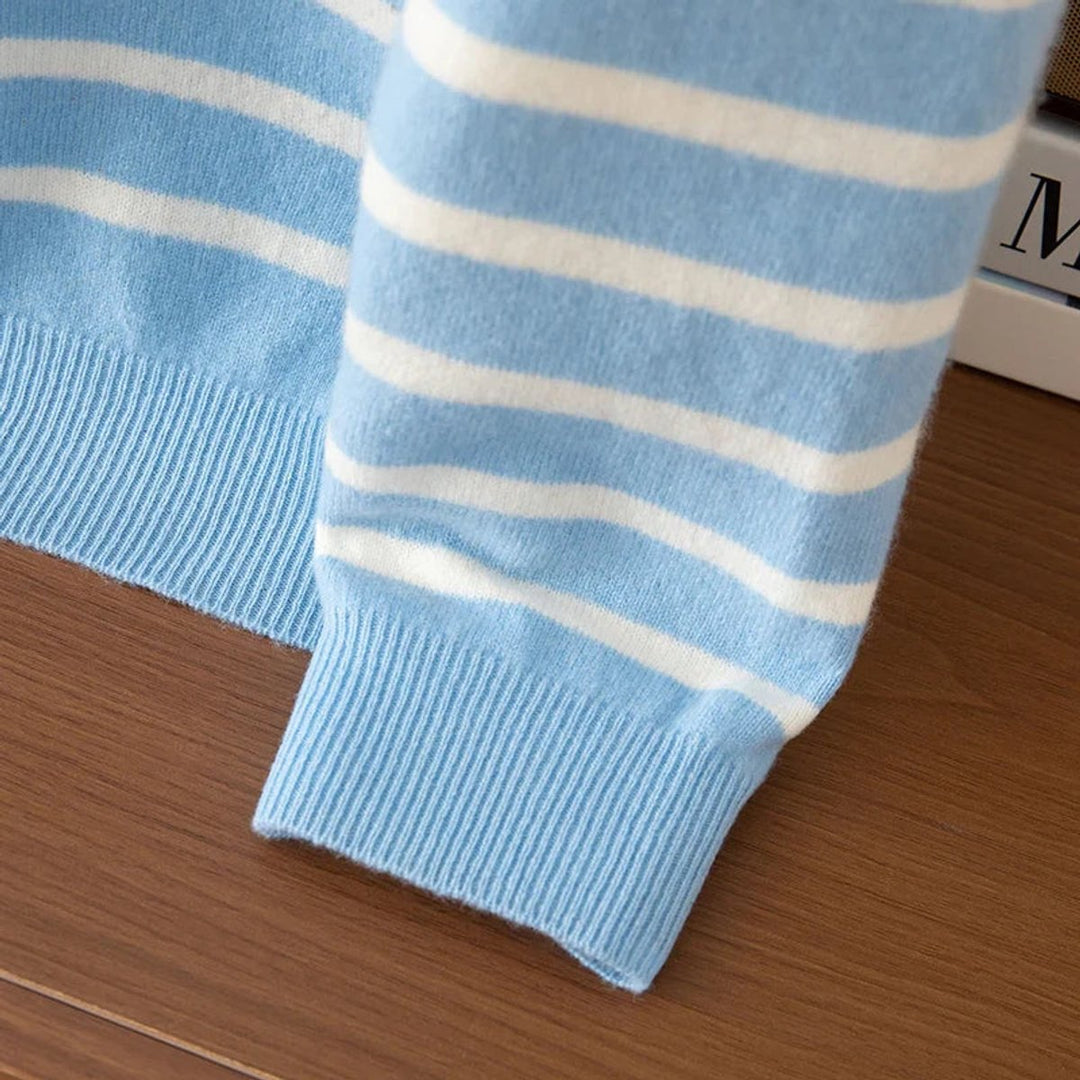 James | Men's Striped Merino Cashmere Blend Jumper Crew Neck