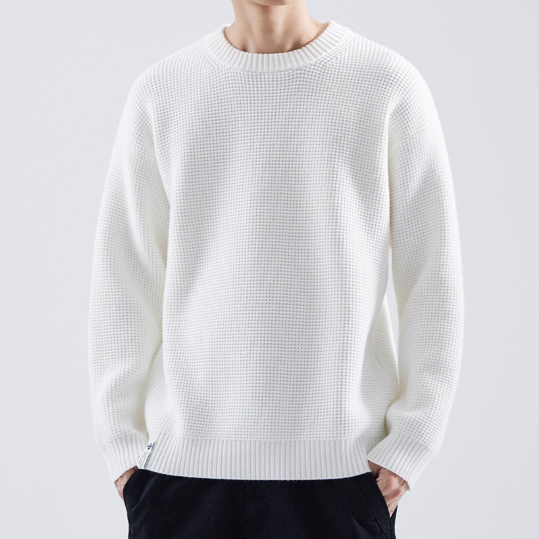 William | Men's Waffle-Knit Jumper Crew Neck Relaxed Fit