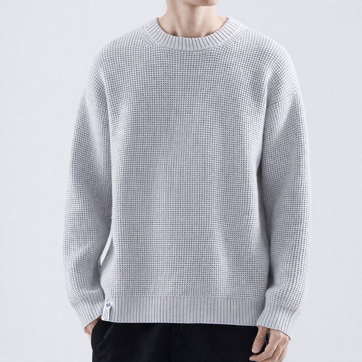 William | Men's Waffle-Knit Jumper Crew Neck Relaxed Fit